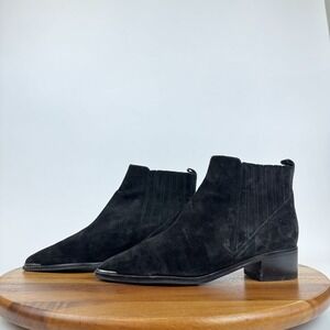 Womens Marc Fisher LTD Yommi Black Suede Chelsea Casual Ankle Boots Size 6.5 M
